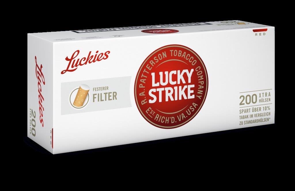 Lucky Strike Xtra Zigarettenhülsen Hülsen Filterhülsen 5 x 200er Packung 